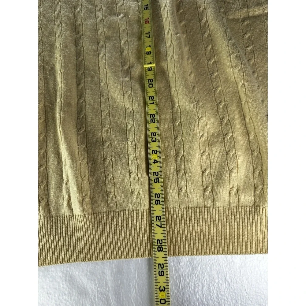 Forte Cable Knit Sweater Mens‎ Large Cashmere Silk Blend Lightweight Soft